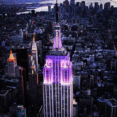 empire state building purple lights